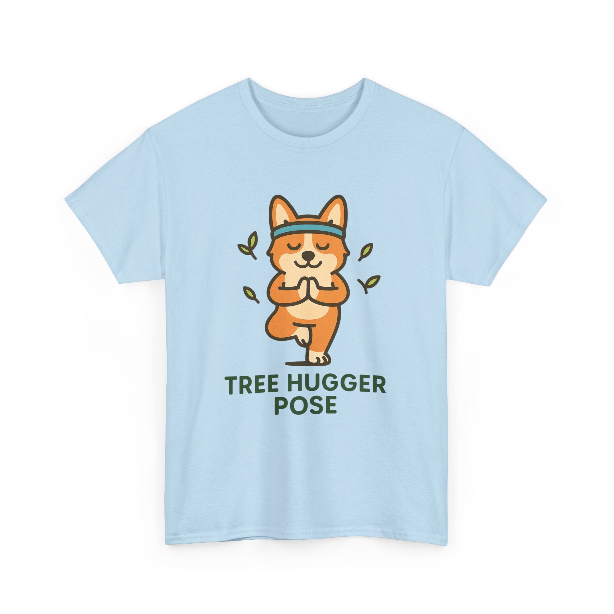 Tree Hugger Pose – Yogloo Corgi Tree Pose Yoga T-Shirt | Cute Eco-Yoga Gift, Mindfulness Tee