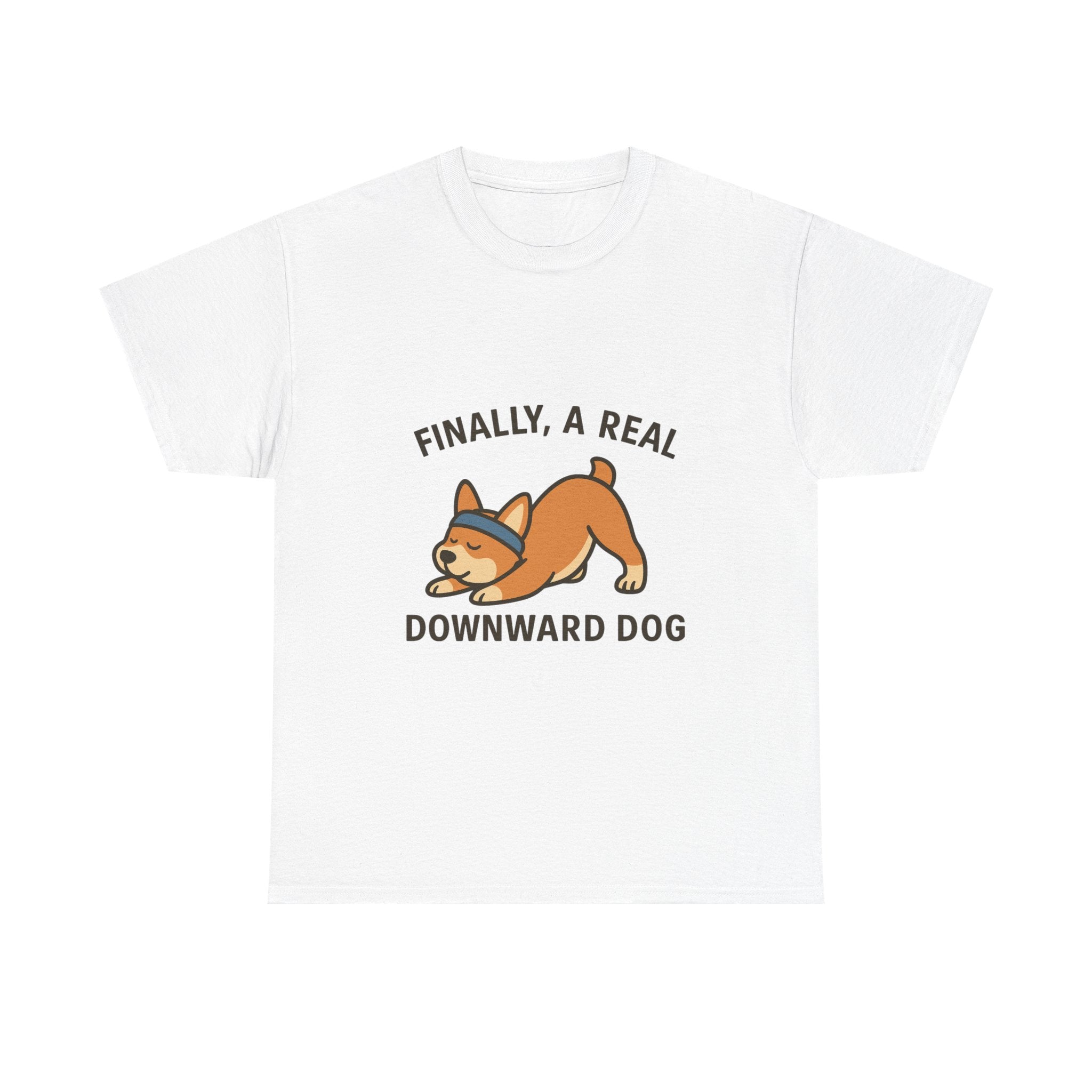 “Finally, a REAL Downward Dog” T-Shirt – Yogloo Collection